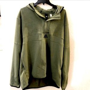 Adidas Green Hoodie Jacket Quarter Zip Size 2XL NEW Olive Green NWT Athletic